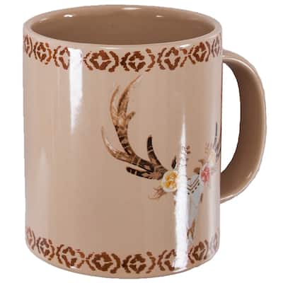 HiEnd Accents Bohemian Skull and Floral 4 Piece Mug Set