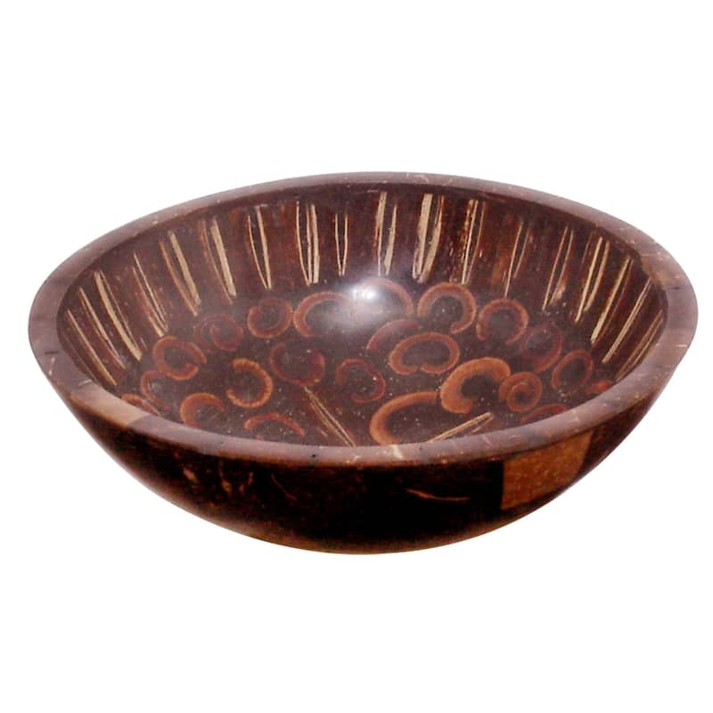 Natural Cinnamon & Coconut Shell Bowl - Brown - 5"