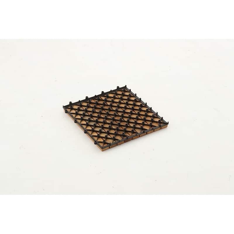 Nordic Style Natural Teak Tile 9 slats, 10 pcs per box
