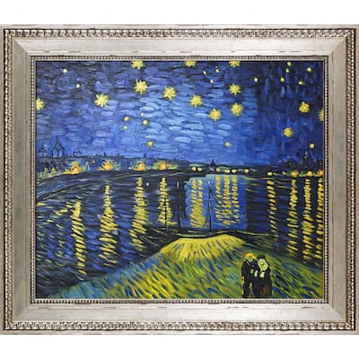 La Pastiche Vincent Van Gogh 'Starry Night Over the Rhone' (Luxury Line) Hand Painted Oil Reproduction