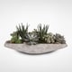 preview thumbnail 1 of 2, Assorted Artificial Succulents with Natural Pebbles in a Stone Boat