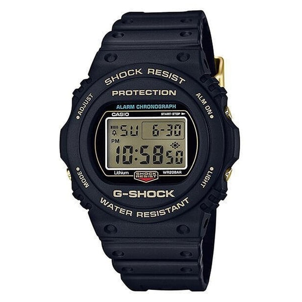 casio black resin watch