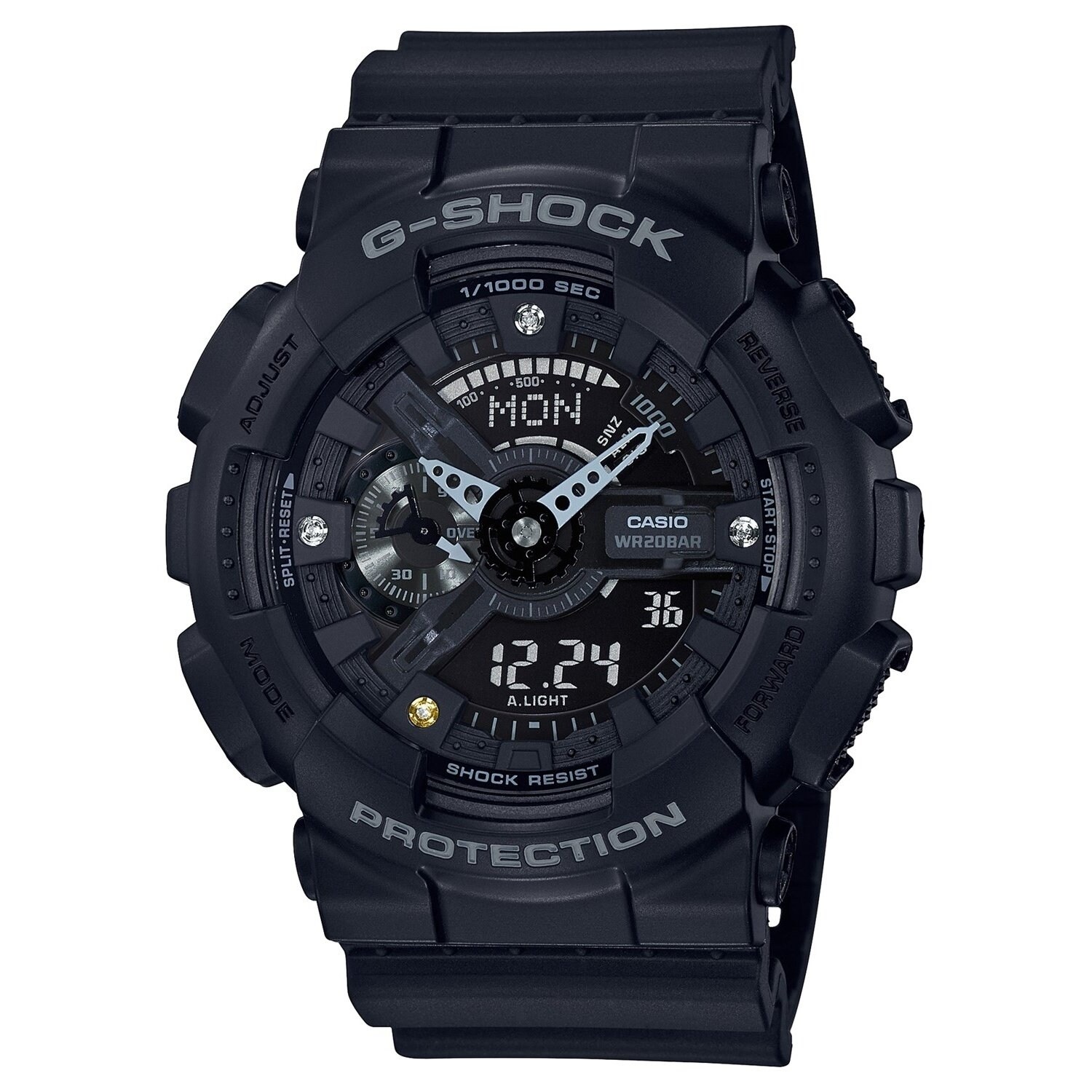 casio black resin watch