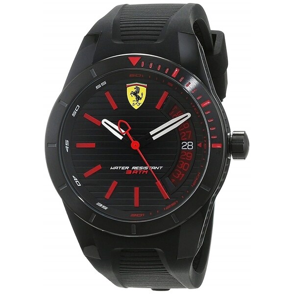 Ferrari Men's 830428 'Race Day' Black Silicone Watch