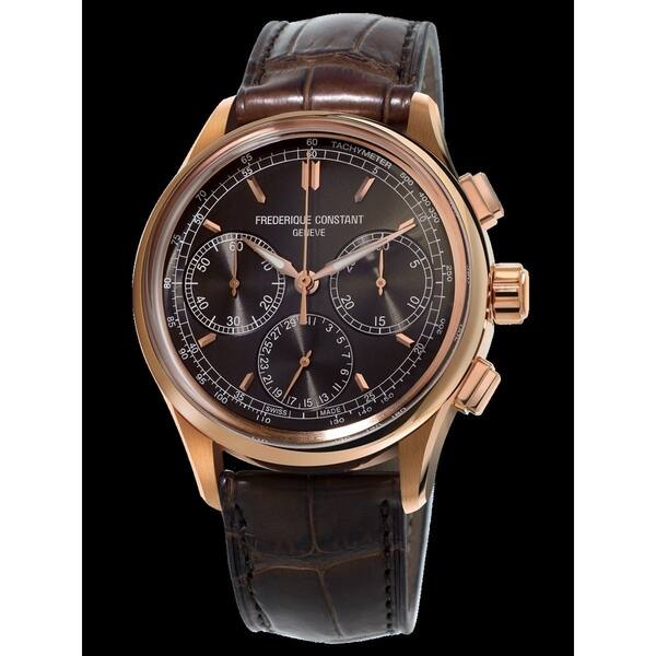Shop Frederique Constant Men S Fc 760dg4h4 Manufacture Chronograph Brown Leather Watch Overstock 27622948