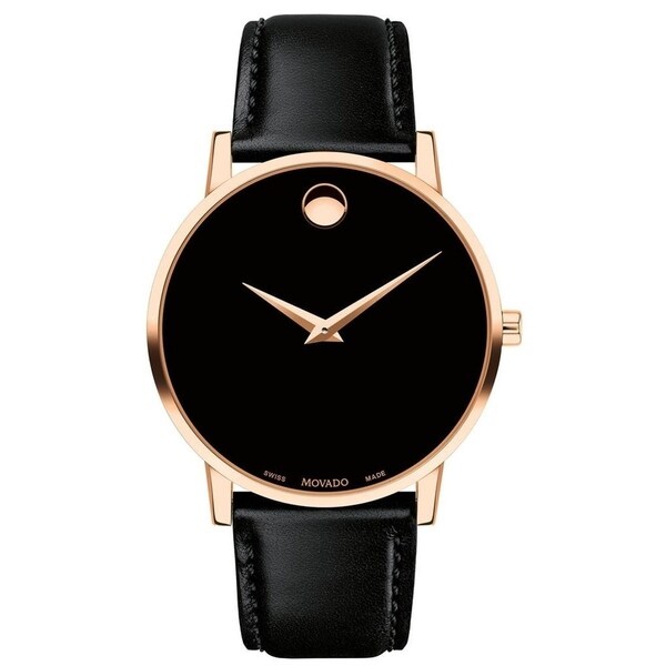 movado museum classic gold leather strap