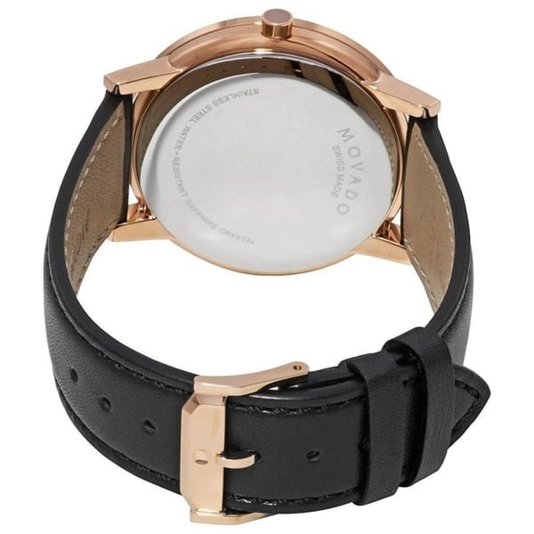 Shop Movado Museum Classic Leather Rose Gold Pvd Mens Watch