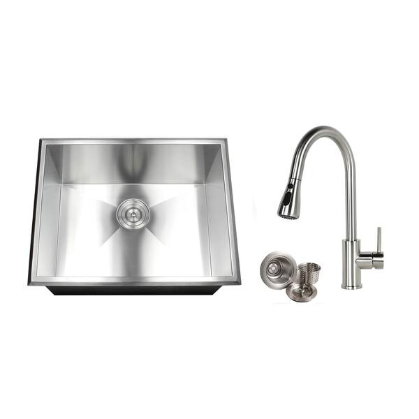 Shop 23 Inch 16 Gauge Stainless Steel Brushed Nickel Single Bowl