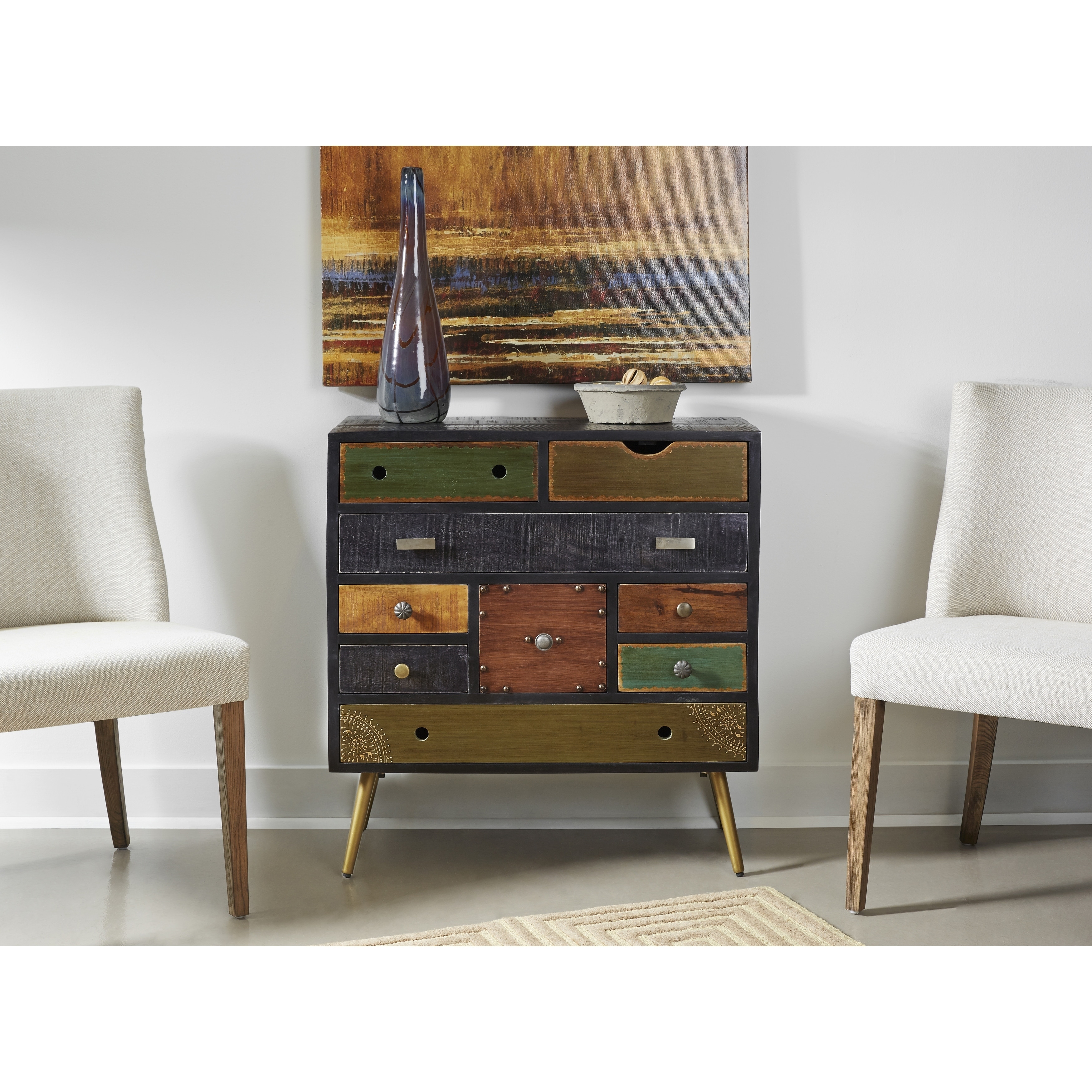 Shop Somette Nine Drawer Chest Midnight Multi Color 29 5 L X 14