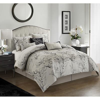 Nanshing Acacia 7 Piece Floral Comforter Set