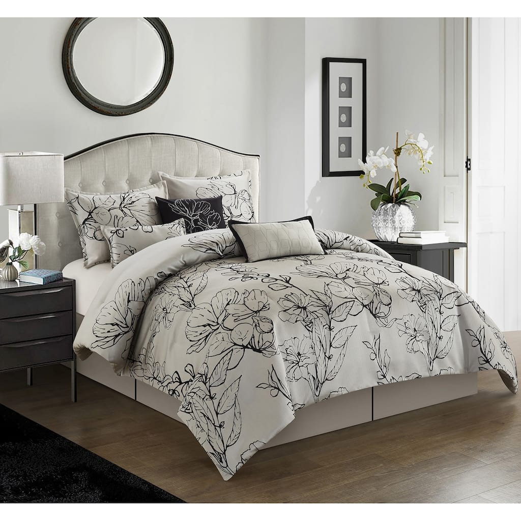 Nanshing Acacia 7 Piece Floral Comforter Set