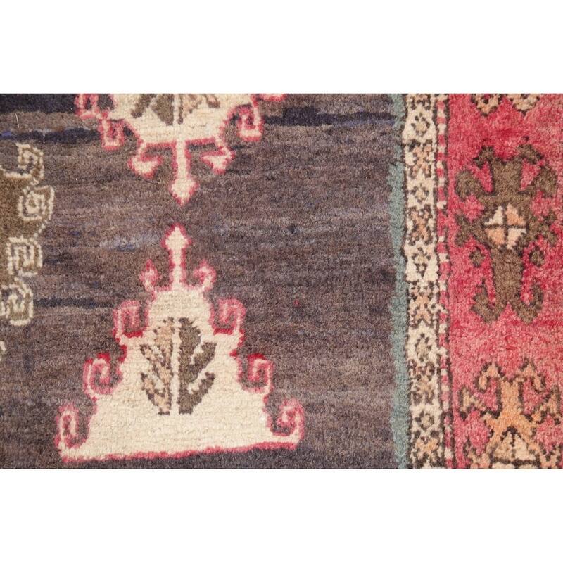 One of a Kind Ardebil Geometric Handmade Wool Persian Oriental Rug - 9'5" x 3'6" Runner