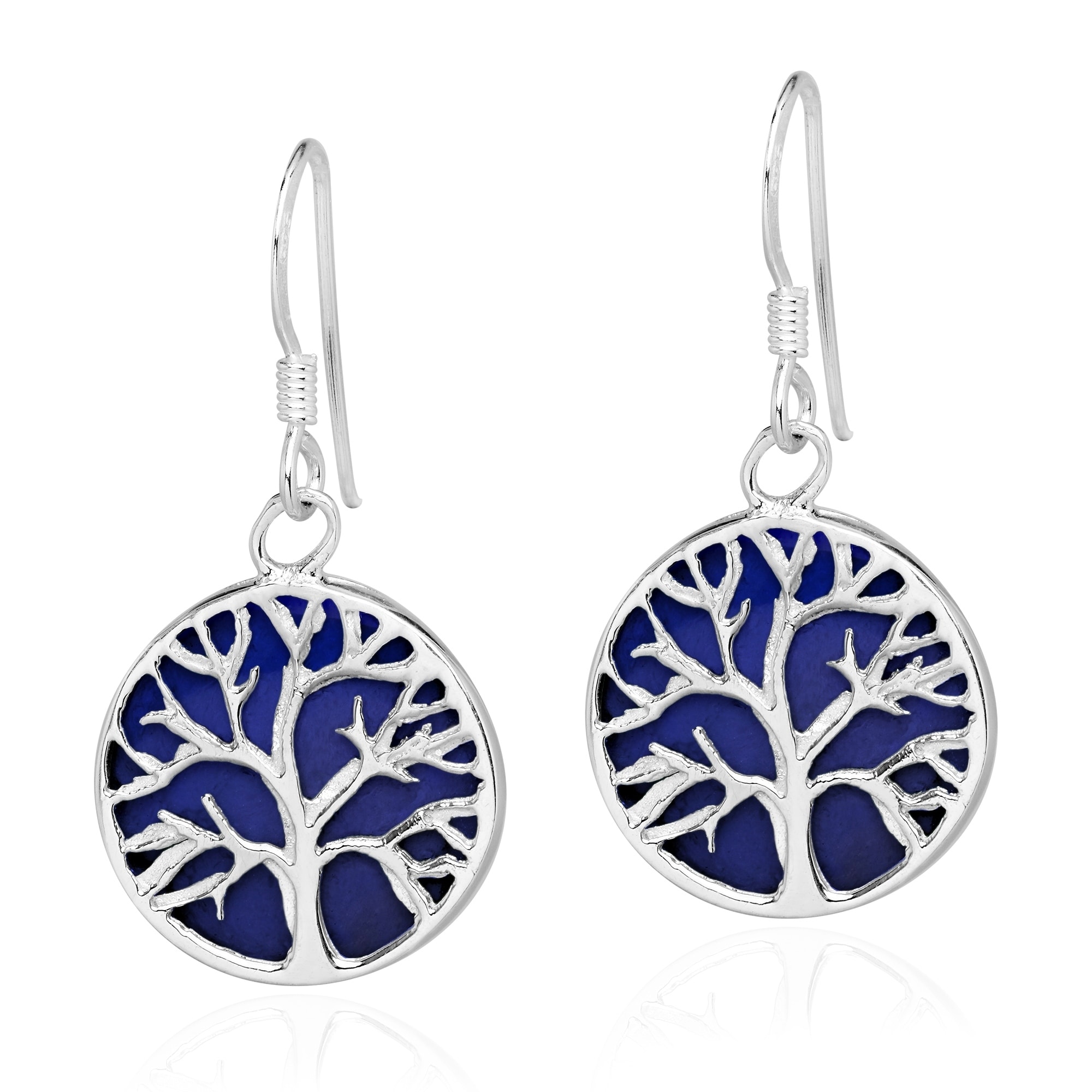 Sterling Silver Tree of Life drop earrings with jewellery gift box