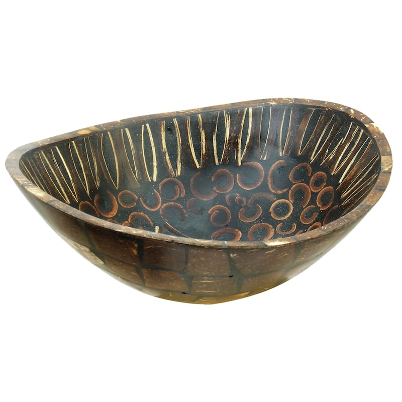 Handmade Natural Cinnamon and Coconut Shell Helm Bowl (Indonesia) - Brown