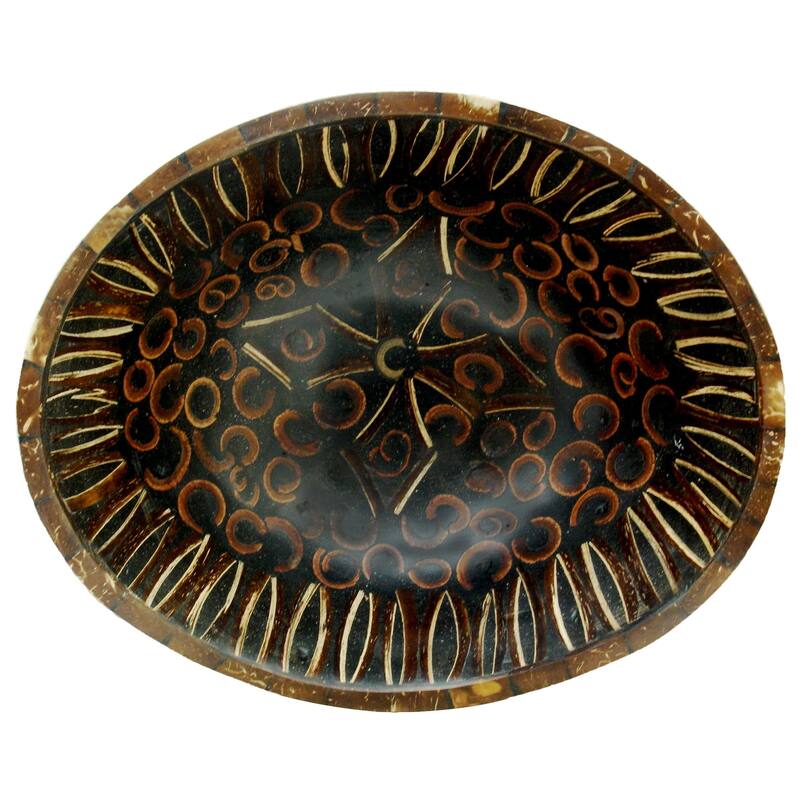 Natural Cinnamon & Coconut Shell Helm Bowl