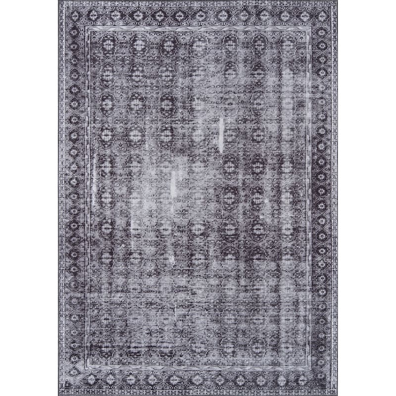 Momeni Afshar Polyester Machine Made Area Rug - 3' X 5' - Charcoal - Rectangle