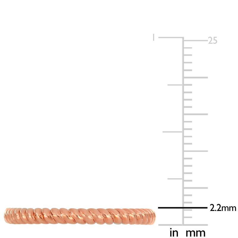 Miadora 14k Rose Gold Stackable Twist Design Wedding Ring