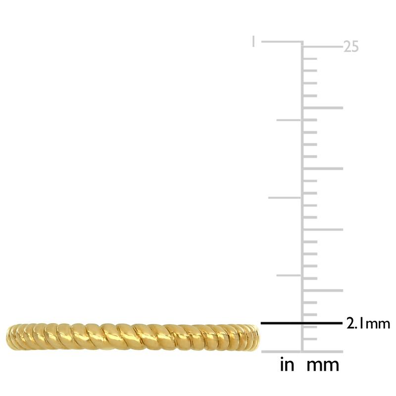 Miadora 14k Yellow Gold Stackable Twist Design Wedding Band Ring