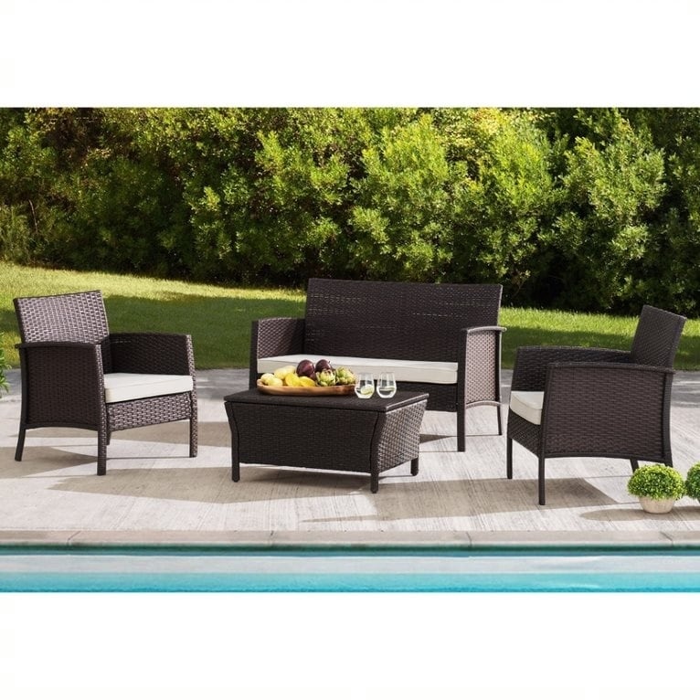 Sunjoy Mosca 4 Piece Wicker Seating Set 27635258 Sunjoy Mosca 4 Piece Wicker Seating Set