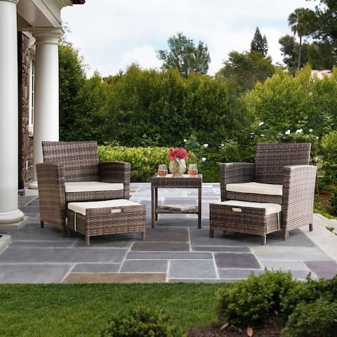 Sunjoy 5-piece Wicker Outdoor Seating Set