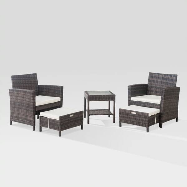 Shop Black Friday Deals On Sunjoy 5 Piece Wicker Outdoor Seating Set Overstock 27635283