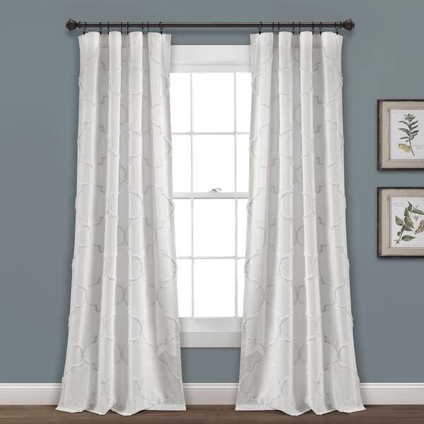 Picture of Porch & Den Aloclek Chenille Trellis Window Curtain Panel Pair - Bed ...