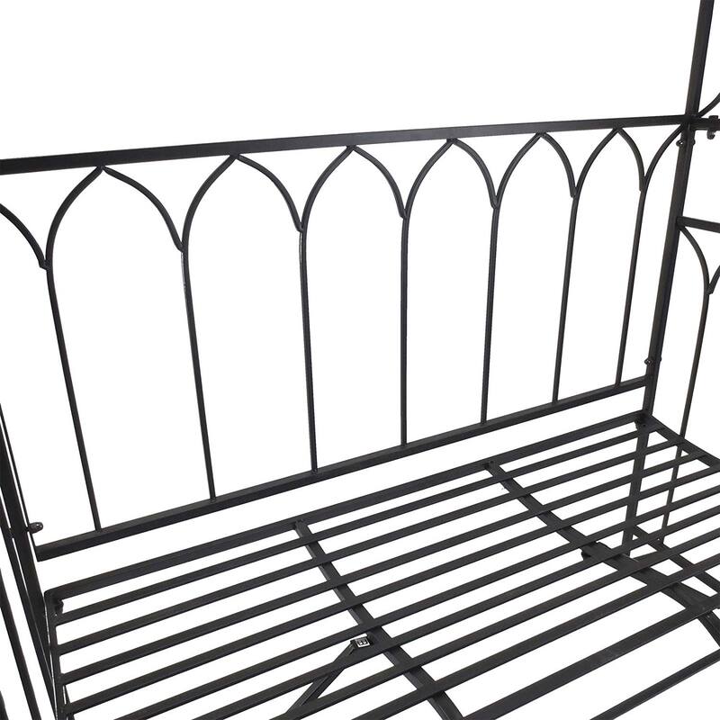 Outsunny 45-inch Metal Garden Arbor Arch with Bench Seat
