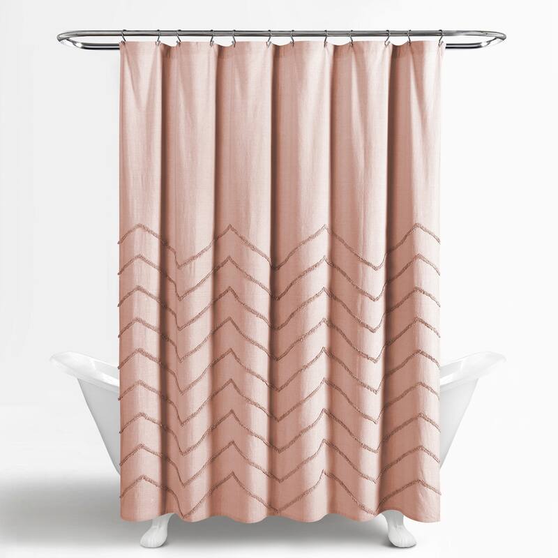 Lush Decor Chenille Chevron Shower Curtain
