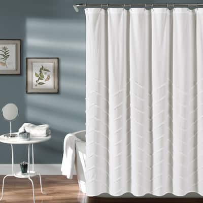 Lush Decor Chenille Chevron Shower Curtain
