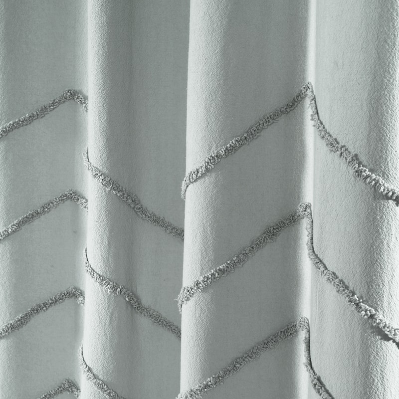 Lush Decor Chenille Chevron Shower Curtain