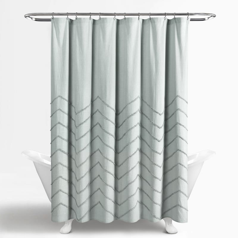 Lush Decor Chenille Chevron Shower Curtain