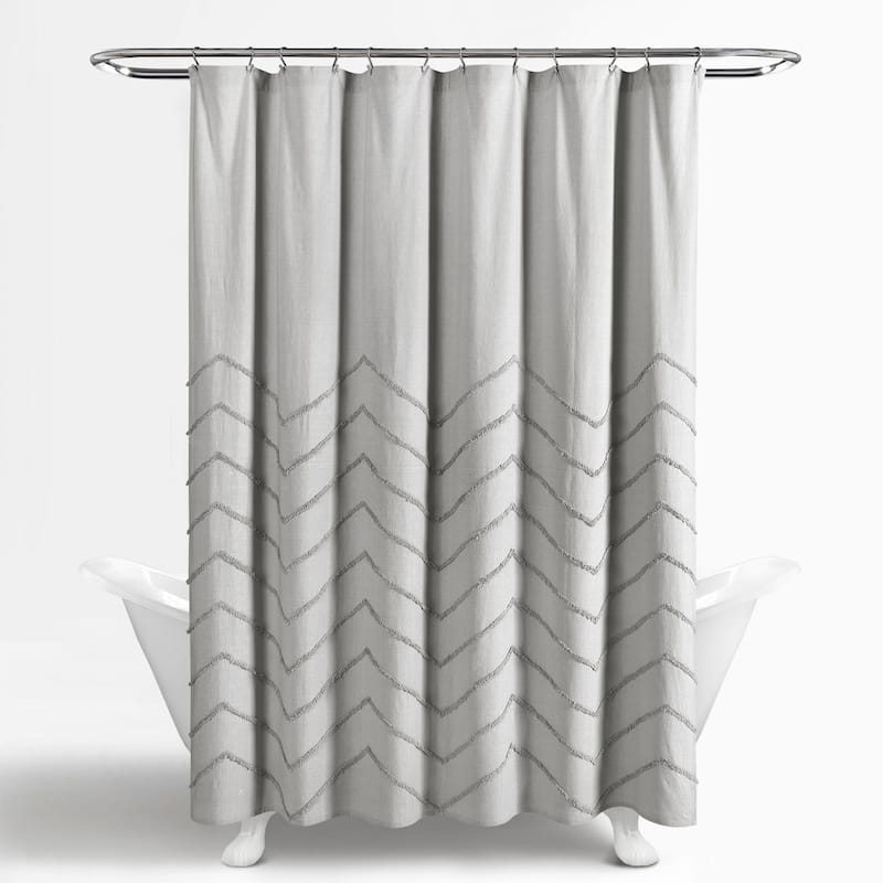 Lush Decor Chenille Chevron Shower Curtain