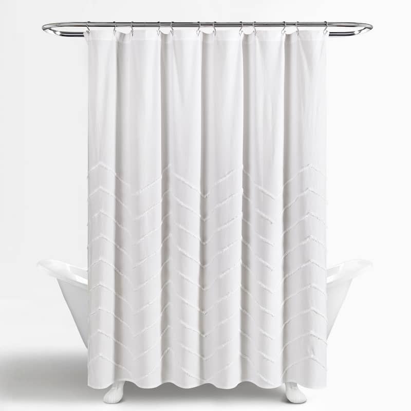 Lush Decor Chenille Chevron Shower Curtain