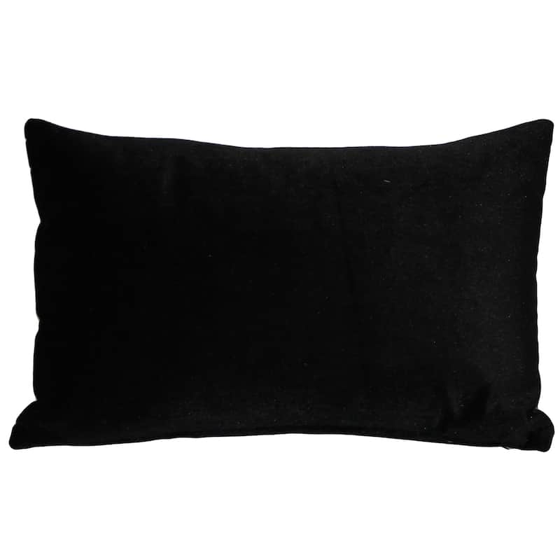 Bullion Stripes Textured Velvet 12x19 Throw Pillow with Polyfill Insert, Black