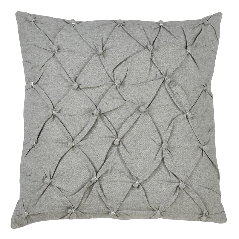 Down Filled Pintucked Button Throw Pillow