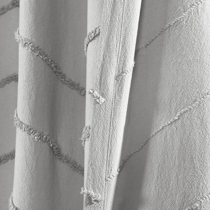 Porch & Den Chenille Chevron Window Curtain Panel Pair