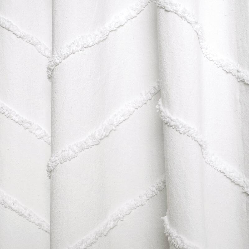 Porch & Den Chenille Chevron Window Curtain Panel Pair