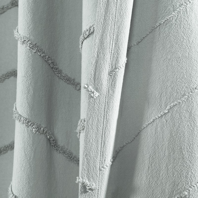 Porch & Den Chenille Chevron Window Curtain Panel Pair