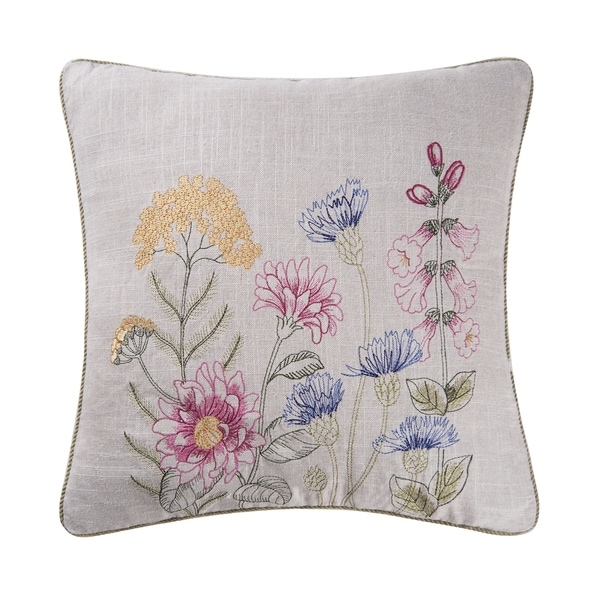 Floral Paisley Pink White Square Scandinavian embroidery cushion cover 18/'