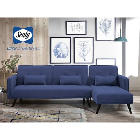Blue Sectional Sofas Online At Our Best Living Room Jenna Sectional Convertible By Sealy
