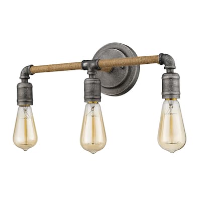 Grayson 3-Light Antique Gray Bath/Vanity Fixture