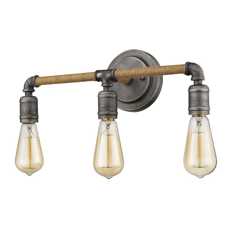 Grayson 3-Light Antique Gray Bath/Vanity Fixture