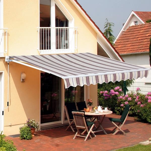 Manual Retractable Sun Shade Patio Awning - On Sale - Bed Bath & Beyond -  27636266