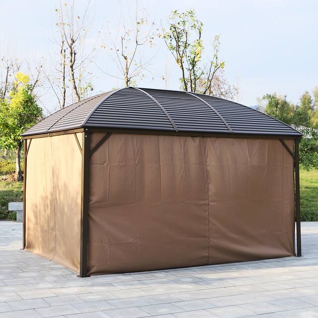 Kurth Steel Hardtop Gazebo with Screened Curtains by Havenside Home