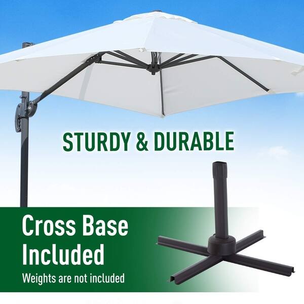 Shop Black Friday Deals On Outsunny 8 X 8 Square Offset 360 Cantilever Market Patio Umbrella With Cross Base Overstock 27636277