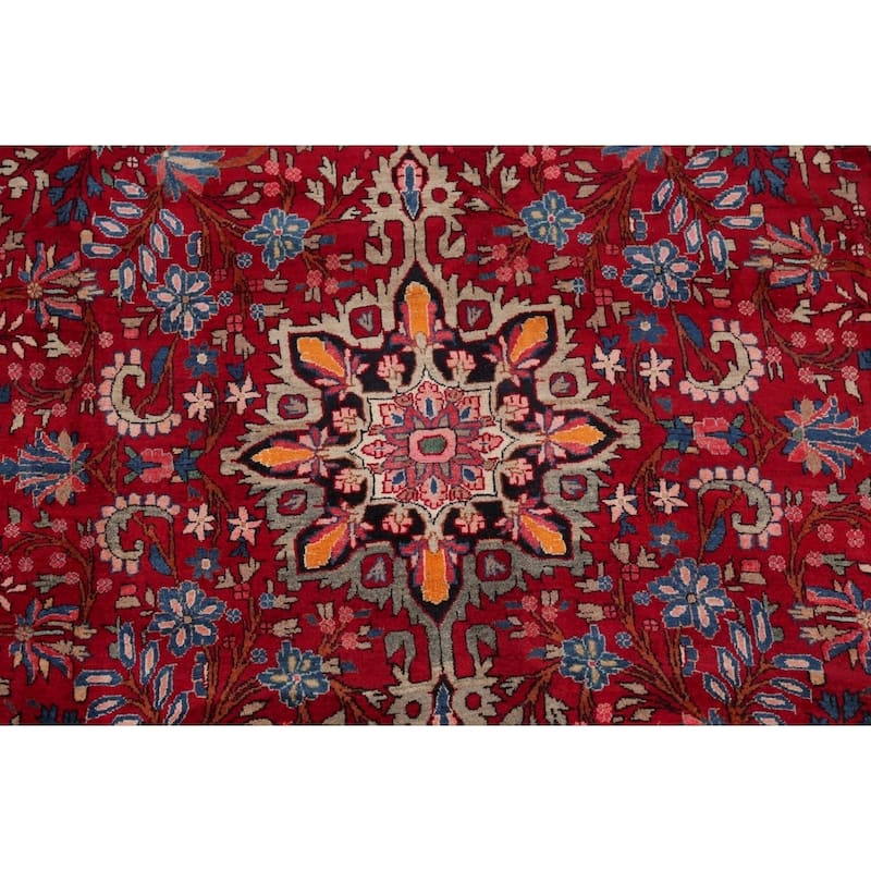 Bidjar Floral Hand-Knotted Wool Persian Oriental Area Rug - 10'6" x 6'7"