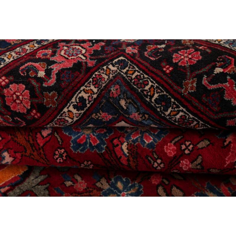 Bidjar Floral Hand-Knotted Wool Persian Oriental Area Rug - 10'6" x 6'7"