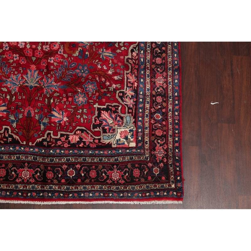 Bidjar Floral Hand-Knotted Wool Persian Oriental Area Rug - 10'6" x 6'7"