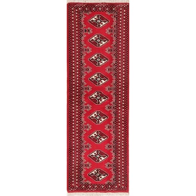 One of a Kind Balouch Geometric Hand-Knotted Wool Persian Oriental Rug - 6'1" x 2'0" Runner