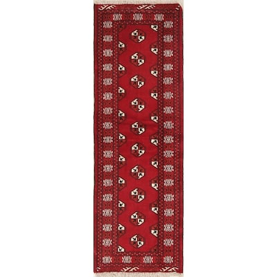 One of a Kind Balouch Geometric Hand-Knotted Wool Persian Oriental Rug - 6'2" x 2'1" Runner